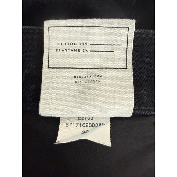 AYR The Knockout Barrel Leg Ankle Cropped stretch Denim Jean 30 Film Noir Black - Picture 10 of 16